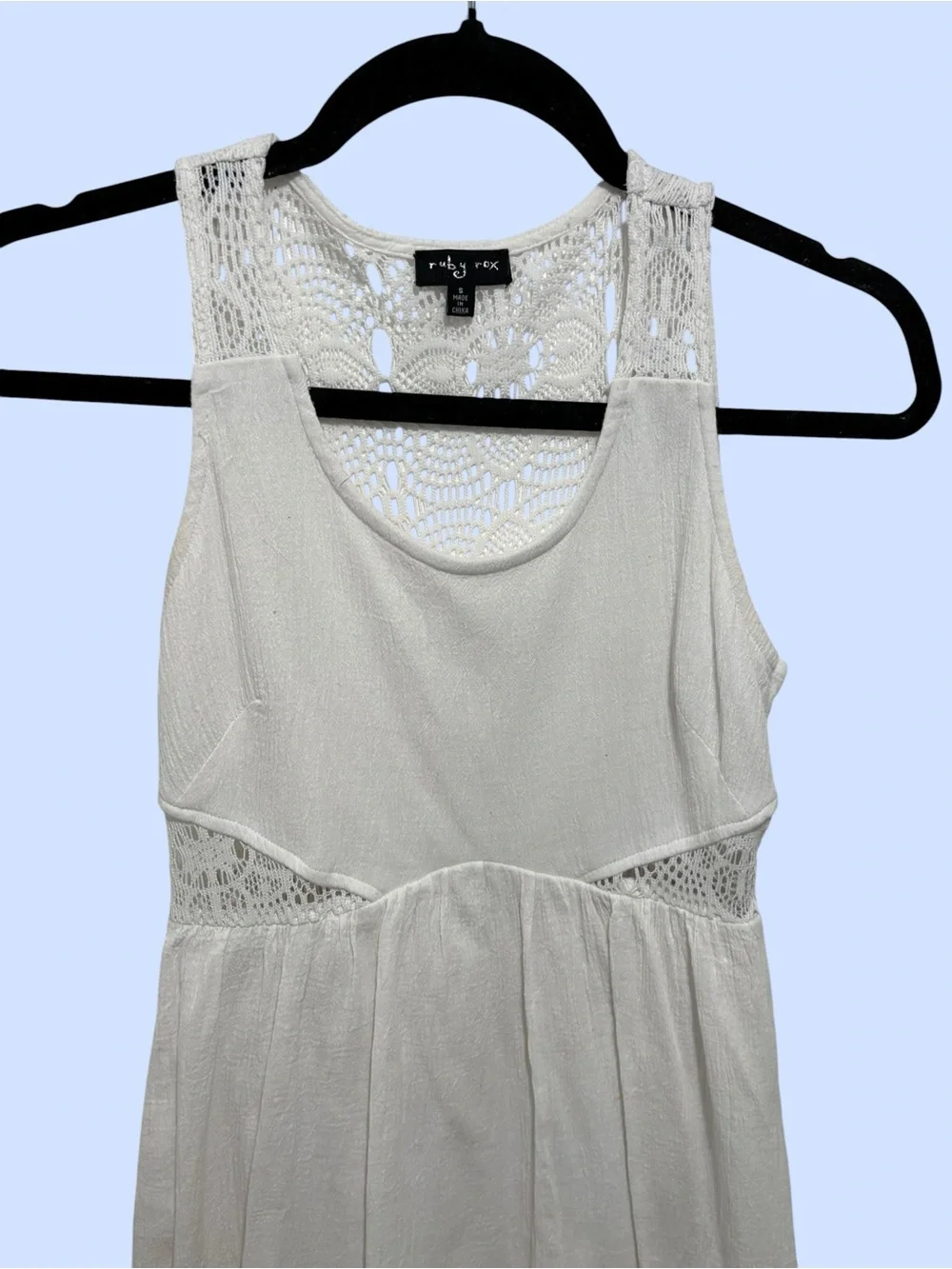 Crochet-Back Racer Tank Dress Size Small